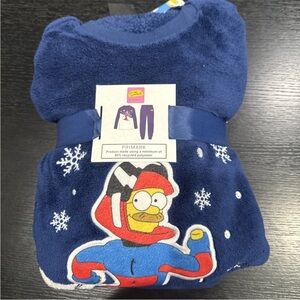 The Simpsons X Primark Matt Groening Blue Long Sleeve  Pyjama Set Size M